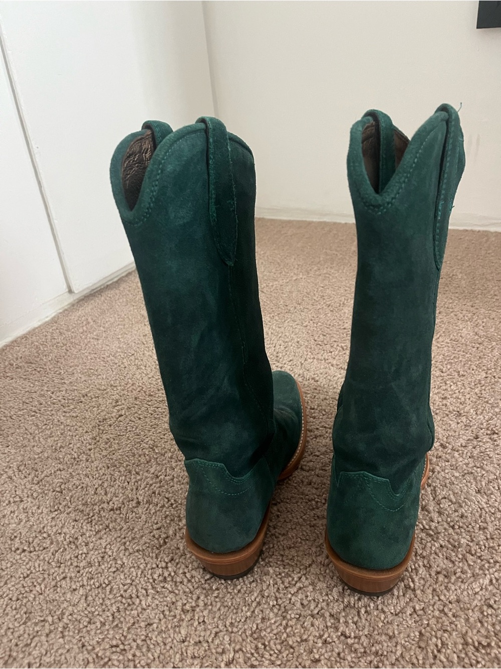 Ariat Memphis Square Toe Blue Suede and Leather Western Boots 7.5B - Picture 3 of 7